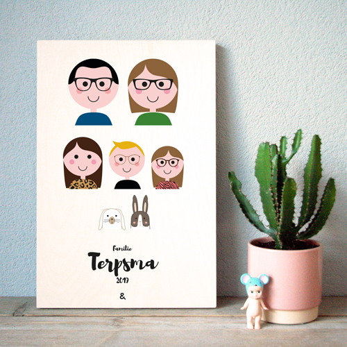 Familieportret - Hout