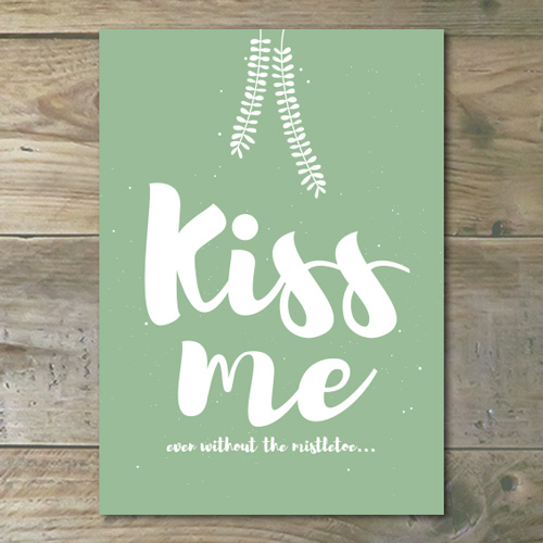 Kerstkaart – Kiss Me