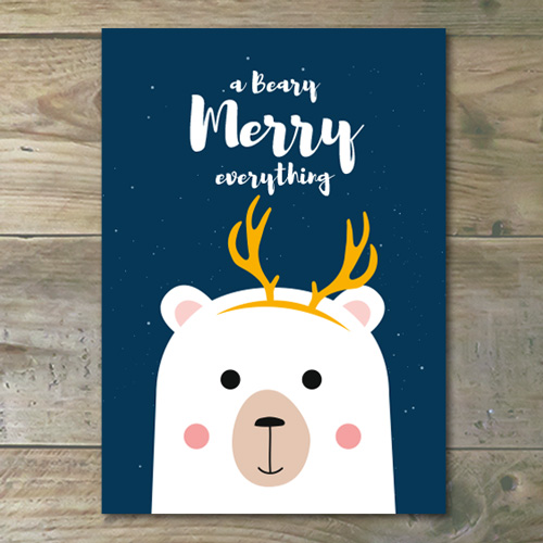 Kerstkaart – Beary Merry
